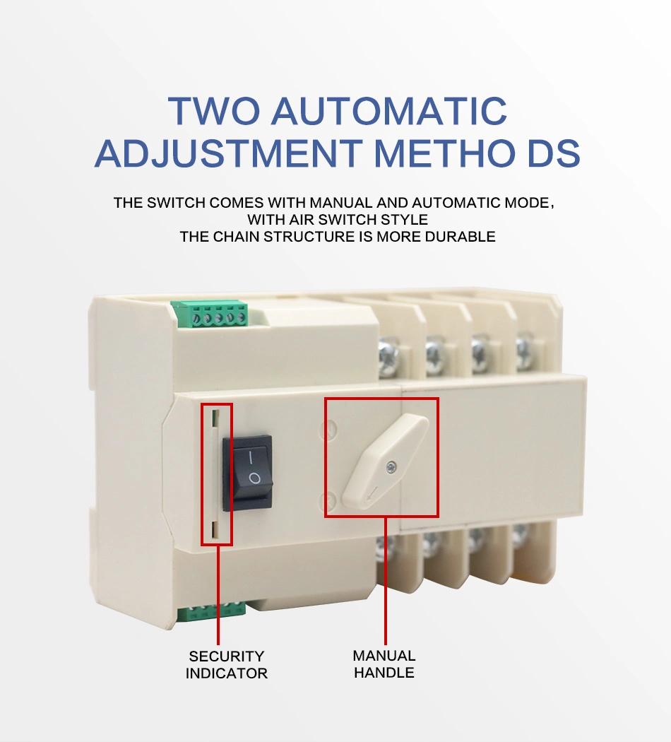 Moreday 2p 4p ATS 63A 100A 125A Generator ATS Controller Automatic Transfer Switch Dual Power Changeover Switch PC Class