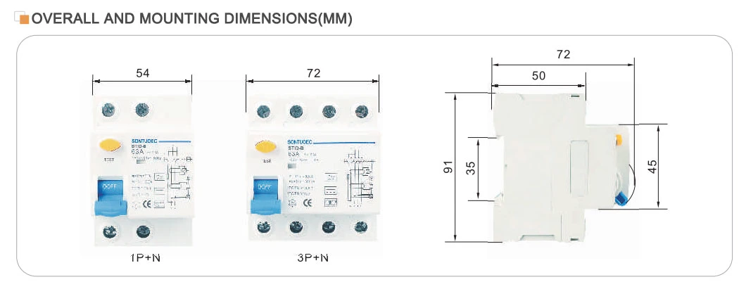 RCCB B Model 2p 4p Residual Current Circuit Breaker with CE/CB Approvals