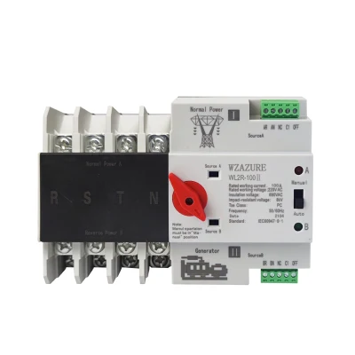 Dual Power 4p 100A 220VAC Normal Power to Generator Dual Power Transfer Switch
